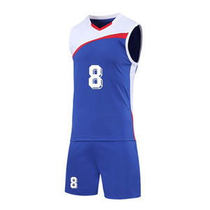 Maillots de volley-ball respirants sur mesure en gros, uniformes sportifs pour adultes avec logos imprimés personnalisés - Product Image 1