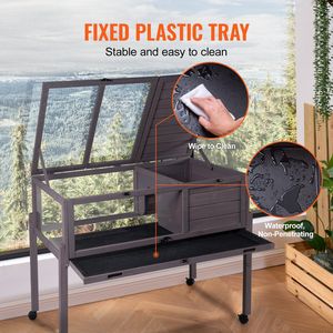 Hábitat de Madera para Tortugas de Interior y Exterior con Soporte de Luz Rodante, Recinto Pequeño para Reptiles, Jaula para Tortugas - Product Image 6