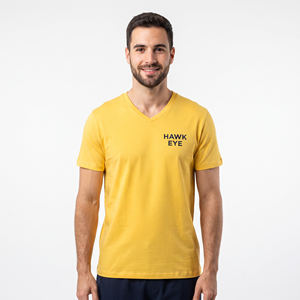 T-shirt pour homme de haute qualité, col en V, coupe classique, coton respirant, logo personnalisé, t-shirt uni décontracté - Product Image 6