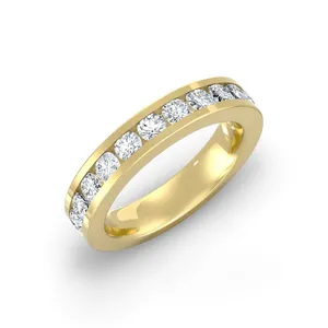 แหวนแต่งงานเพชรทรงกลมทองคำขาว 14K ขนาด 7 ของขวัญสำหรับผู้หญิง - Product Image 5