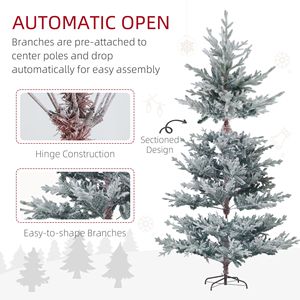 Albero di Natale Artificiale in Pino Nordico da 180 cm con 795 Punte Innevate, Facile da Montare, Albero Natalizio con Supporto Pieghevole in Metallo - Product Image 3