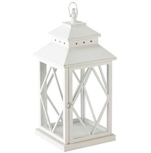Wholesale Factory Selling Metal & Glass <b>Lantern</b> With White Finish <b>Candle</b> <b>Lantern</b> for Outdoor & Home Decoration Handmade - Product Image 1