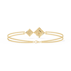 Minimalist Daily Wear Diamond for Women | Lab Grown Square Diamond Chain Bracelet in 10k 14K 18k <b>Rose</b> <b>Gold</b> Geometric Halo Design - Product Image 2