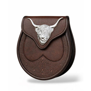 Sporran écossais en cuir végétalien pour homme avec sangle à chaîne, accessoires de costume - Product Image 3