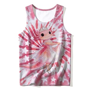 Tops Tanktops 100% cotton s/j 160 gsm solid color, colorful, digital print casual style printed casual supplier from Bangladesh. - Product Image 4