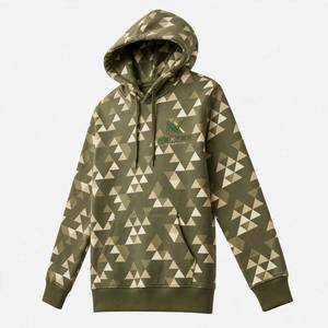 Sweat à capuche unisexe NEXTEX Triangle Camo vert olive kaki en coton doux et polyester - Product Image 2