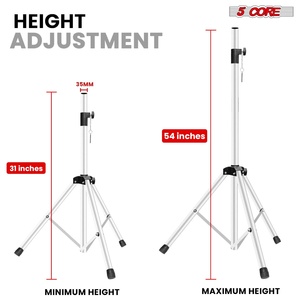 <b>Speaker</b> Stands 5-Core Heavy Duty Adjustable 54" Tripod for PA <b>DJ</b> Studio Monitors - Product Image 2