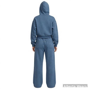Conjunto Deportivo Unisex Blanco y Azul con Bloques de Color, Chaqueta con Cremallera de Manga Larga y Pantalones, Tejido Grueso 100% Nailon, para Invierno, Adulto - Product Image 3