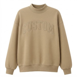 Sudadera estampada de fábrica para mujer, de algodón, con hombros caídos, mangas largas, logotipo frontal personalizado para invierno - Product Image 5
