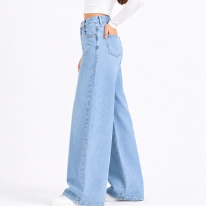 Pantalones Cargo de Mezclilla Lavada para Mujer, Jeans Casuales de Poliéster, Fabricante OEM, Proveedor Mayorista, Directo de Fábrica, Premium Pintados - Product Image 3