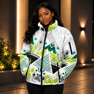 Veste matelassée tendance pour femme, motif franc-maçonnerie, impression par sublimation personnalisée, manteau d'hiver léger, respirant et chaud - Product Image 2