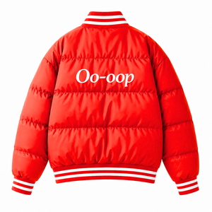 Custom Delta Sigma Theta sorority Puffer <b>jacket</b> embroidered logo on front red and <b>white</b> color full sleeve <b>jacket</b> <b>for</b> female - Product Image 3