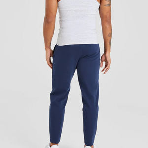 Vintage Design <b>Men's</b> <b>Navy</b> Blue Fleece Sweatpants Regular Fit Customized <b>Joggers</b> With Side Pocket For Casual And Streetwear Pants - Product Image 2