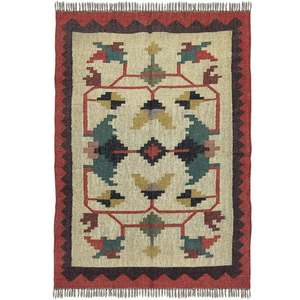 Traditional Kilim Patterns 4x6 Handwoven Wool and Jute Dhurrie <b>Rug</b> Living Room or Bedroom Area <b>Rugs</b> & <b>Sets</b> - Product Image 3