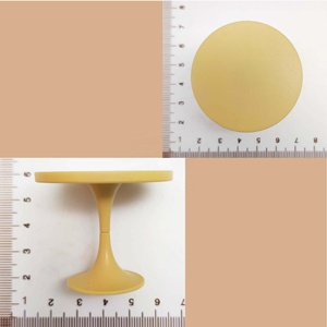 1/12 Scale <b>Plastic</b> Dollhouse Round <b>Table</b> with Modern Pedestal Design DIY Decor for Miniature Homes - Product Image 6