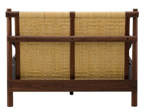 Modern Rattan <b>Headboard</b> <b>Bed</b> Frame Wooden Bedstead Black and Natural Panel <b>Bed</b> for Hotel Home Bedroom - Product Image 6
