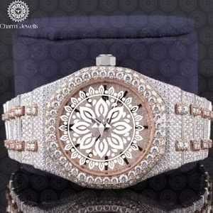 Charm Jewells Montre de luxe en acier inoxydable pour femme, 40 mm, analogique, à quartz, cadran rond, fermoir pliant - Product Image 1