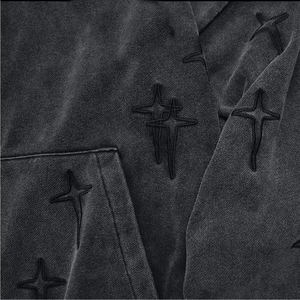 Sweat à capuche épais pour homme, délavé au soleil, en polaire, décontracté, uni, délavé à l'acide, avec rivets, pour l'hiver, de la marque Sun Faded - Product Image 4