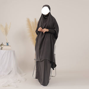 Venta al por mayor OEM Loriya Vestido Hijab Abaya para Mujer Talla Grande, Vestido Musulmán, Ropa Islámica Tradicional, Conjunto de 2 Piezas, Abaya para Oración - Product Image 4