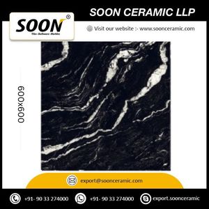 Best Selling Digital Printed Marrows Jet 600x600 Matte Porcelain Floor Tiles Rustic Design Non-Slip Acid-Resistant Antibacterial - Product Image 5