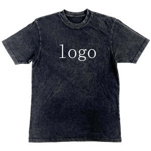 Men's Gray Short Sleeve T-Shirt With White Logo Print Regular Fit Cotton Jersey Casual O-Neck Top - Product Image 4