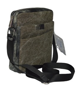 Sacs bandoulière messager vintage décontractés en cuir véritable et toile pour hommes, vente en gros, collection été - Product Image 3