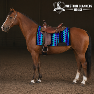 Tapis de selle western professionnel tissé à la main, 100 % laine de Nouvelle-Zélande, doublure en polaire, rembourrage en polyester, patch en cuir de haute qualité - Product Image 5