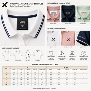 Polo blanc personnalisé pour femme X Sports City, manches courtes, coupe ajustée, tissu piqué respirant avec logo, vêtements décontractés pour le printemps et l'été - Product Image 5