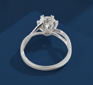 Anillo de Compromiso con Diamante Cultivado en Laboratorio, Certificado IGI, Corte Redondo de 1.23ct, Oro Blanco con Baño de Rodio, VVS2 F, Venta al Por Mayor - Product Image 2