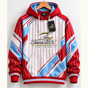 Wholesale Direct Ziakot Industry Custom Stitched <b>Red</b> White-Black 3D Christmas Plaid Snow Sports Pullover <b>Sweatshirt</b> Hoodie - Product Image 4