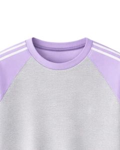 เสื้อยืดแขนยาวสีเทาลาเวนเดอร์สำหรับผู้ชาย สไตล์ลำลอง คอกลม ลายทางที่ไหล่ ผ้าฝ้ายผสม ระบายอากาศได้ดี นุ่ม สวมใส่สบาย - Product Image 5