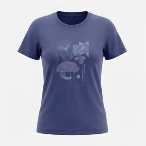 เสื้อยืดแฟชั่นคอลเลคชั่นฤดูร้อนสำหรับผู้หญิง เนื้อผ้าบางเบา ระบายอากาศได้ดี ดีไซน์อเนกประสงค์ ซักง่าย สีสันปรับแต่งได้ - Product Image 1