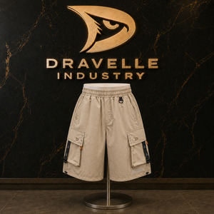<b>trunk</b> streetwear shorts <b>Men</b>’s Y2K Crinkle Cargo Shorts Sand Beige Oversized Nylon Utility Streetwear Shorts - Product Image 1