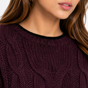 Women's European Style Winter <b>Cardigan</b> <b>Sweater</b> 100% Cotton Knitwear with Button V Neck - Product Image 6