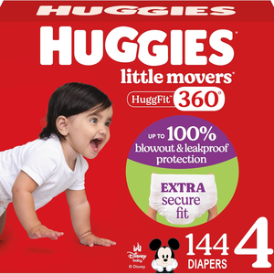 Pañales Huggies Talla 4, Little Movers HuggFit 360 con Cintura 360, Talla 4 (22-37 lbs), 144 Unidades - Product Image 3