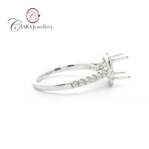 Moda 18K AU750 Classic Halo Blanco/Amarillo 1.00CT Forma redonda Anillo de diamante natural Montaje para bodas - Product Image 4