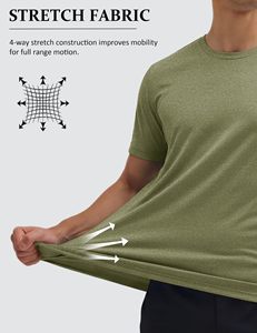 Camiseta Deportiva de Manga Corta para Hombre, con Logotipo Personalizado, al por Mayor, Corte Regular, Ecológica, Impresión Digital, Transpirable, Absorbente de Sudor - Product Image 3