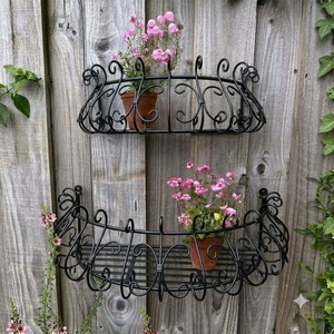 Vintage Wrought Iron Eco-Friendly Powder Coated Bicycle <b>Plant</b> Stand 3 Tier Metal Flower <b>Pot</b> <b>Holder</b> Indoor Outdoor Planter - Product Image 3