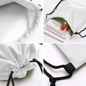 Custom Logo Drawstring Sports Bag Waterproof Polyester Gym Backpack Mesh Cinch Sack for Travel Daily Use made in Bangladesh - Product Image 5
