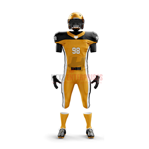 Uniforme de Fútbol Americano Profesional para Hombre en Negro y Dorado, Tela de Poliéster Transpirable de Alta Calidad, Colores y Tallas Personalizables - Product Image 2
