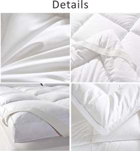 Protège-matelas matelassé pliable blanc en microfibre lavable toutes saisons rafraîchissant 400TC pour usage domestique et hôtelier teint uni - Product Image 5