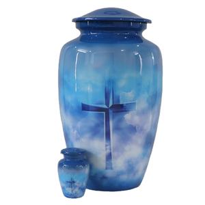 Urna de cremación para adultos de alta calidad HHO, recién llegada, diseño impreso, recuerdo artesanal de Metal para almacenamiento de cenizas - Product Image 1