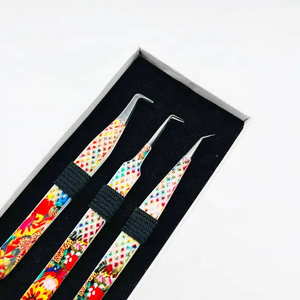 แหนบปลายโค้งสำหรับต่อขนตา สแตนเลส คุณภาพสูง สำหรับต่อขนตาแบบวอลลุ่ม - Product Image 1