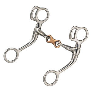 Bocado de acero inoxidable para caballo con anillos de cobre y boquilla articulada, tamaño personalizado para equitación, precio bajo - Product Image 5