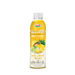Mango Pineapple White Grape Yellow <b>Smoothie</b> No Added Sugar 170 Calories High Fiber Puree Healthy Tropical Fruit <b>Bottled</b> Drink - Product Image 1
