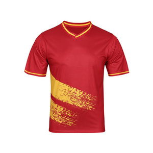 Maillot de football à col en V imprimé par sublimation 100 % polyester de qualité supérieure, personnalisable avec le nom du pays, pour hommes - Product Image 6