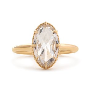 Anillo de Oro Amarillo Sólido de 14K con Diamante Cultivado en Laboratorio de Corte Rosa Ovalado de 2.5ct, Certificado por IGI, para Mujer, con Bisel Milgrain Vintage - Product Image 6