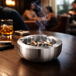 Cenicero Redondo Portátil de Acero Inoxidable de Primera Calidad para Hoteles y Salones, Resistente, Sin Humo, con Acabado Moderno y Lujoso - Product Image 3