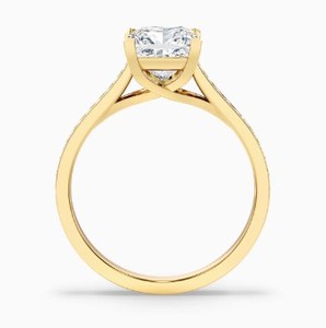 Princess Cut Moissanite Claw Setting Engagement <b>Ring</b> 925 Sterling <b>Silver</b> White Gold Plated <b>Solitaire</b> Dainty Minimalist Party - Product Image 4