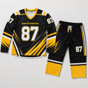 Sublimated 100% Polyester Hockey Jersey Pants Breathable <b>Elastic</b> Waist Training Match Sportswear OEM ODM Custom Ice Hockey - Product Image 1